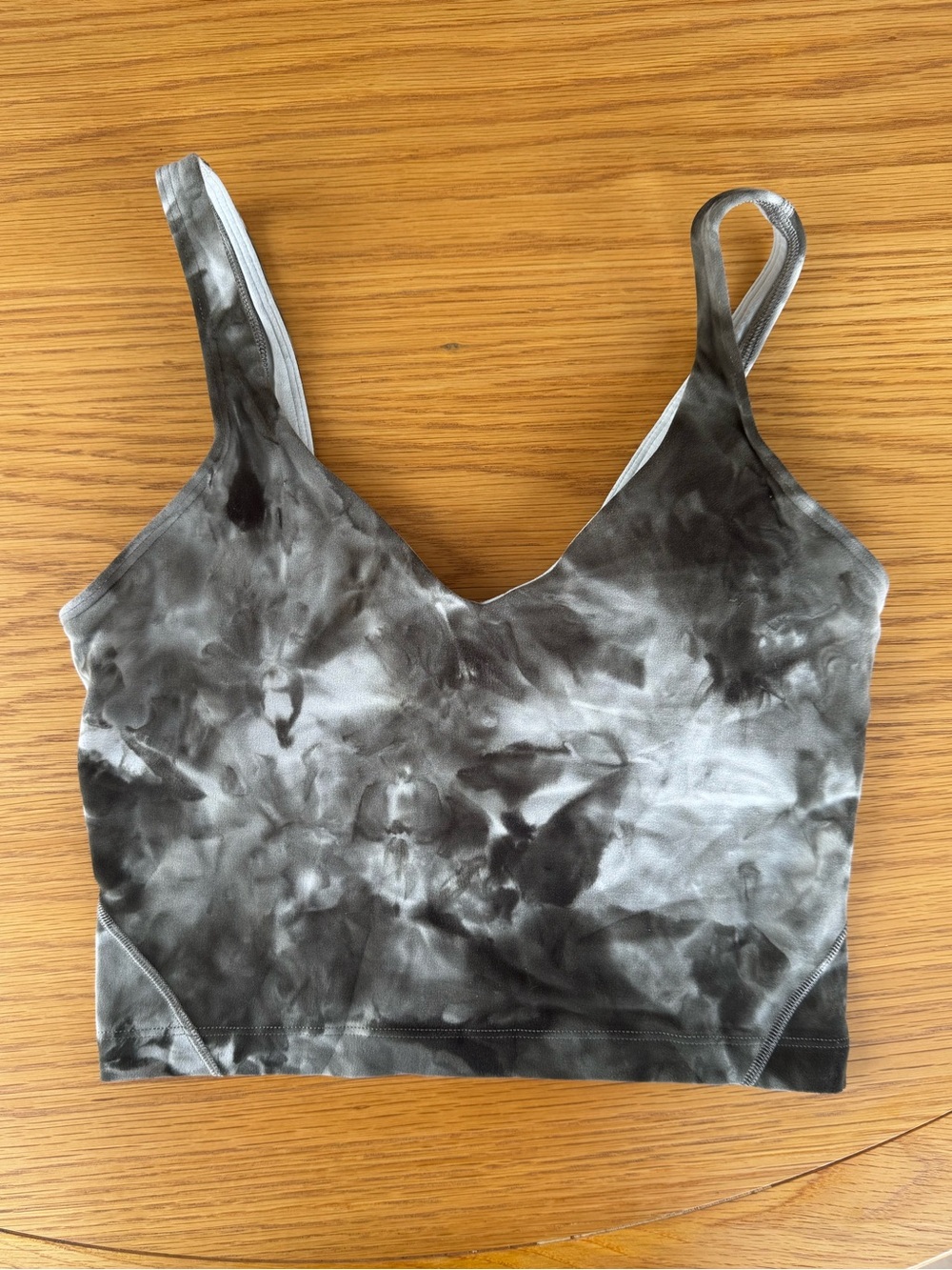 lululemon athletica Greeb and Gray Tie-Dye V-Neck Crop Tank
